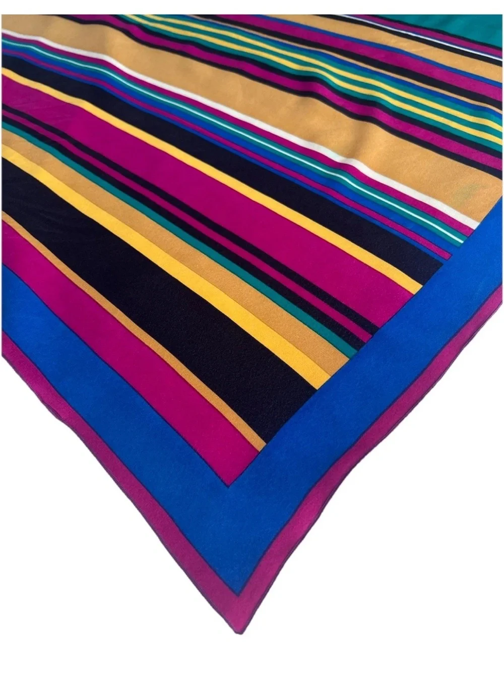 VTG Christian Dior Silk Scarf Women’s Striped Multicolor Square 27” France